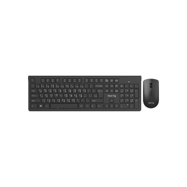 VALUE TOP KMW1095B WIRELESS KEYBOARValue Top KMW1095B Black Wireless Keyboard & Mouse Combo with BanglaD MOUSE COMBO