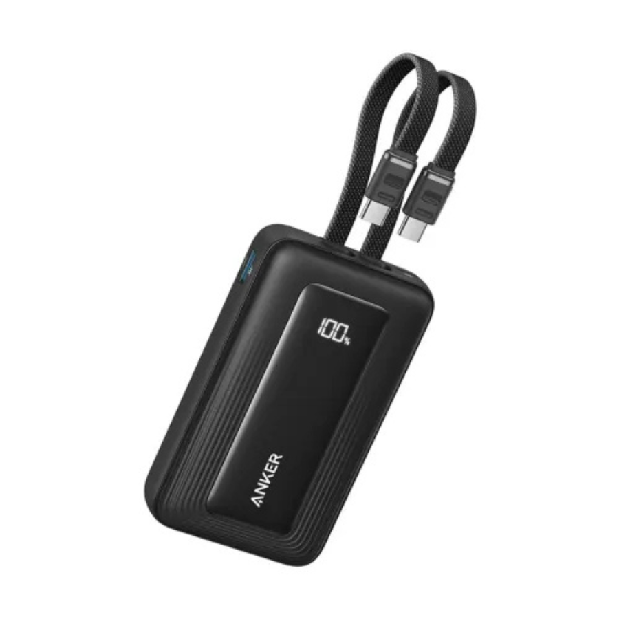 ANKER ZOLO POWER BANK 10K 35W BUILT IN DUAL USB-C CABLE BALCK POWER BANK